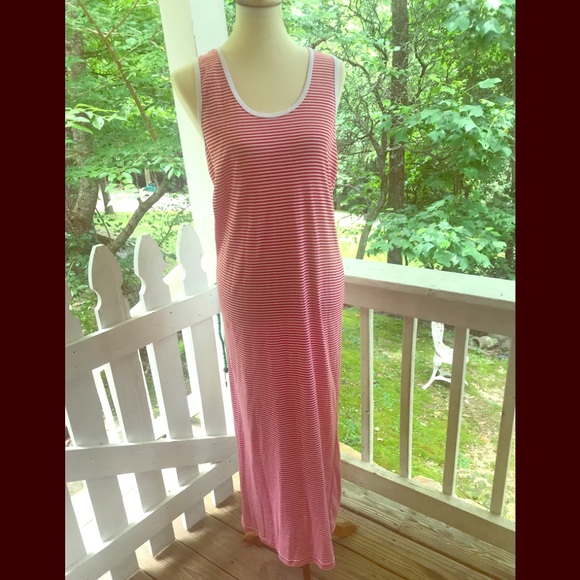 west loop Dresses & Skirts - West Loop Red & White Striped Maxi Tank Dress XL